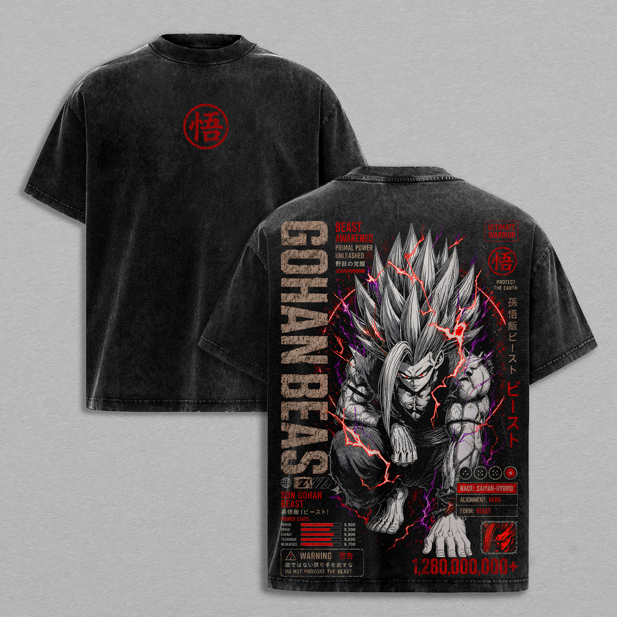 Retro Gohan DBZ Anime Vintage Washed Tee