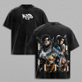 Team 7 Naruto Kakashi Sasuke Sakura Battle vs Zabuza & Haku Land of Waves Vintage Washed Anime Shirt Manga Graphic Oversized Unisex Tee