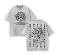 Sousou no Frieren. Frieren & Fern Anime Double Printed Vintage Washed Tee Unisex Oversize Anime Manga Washed Heavyweight Cotton T-shirt