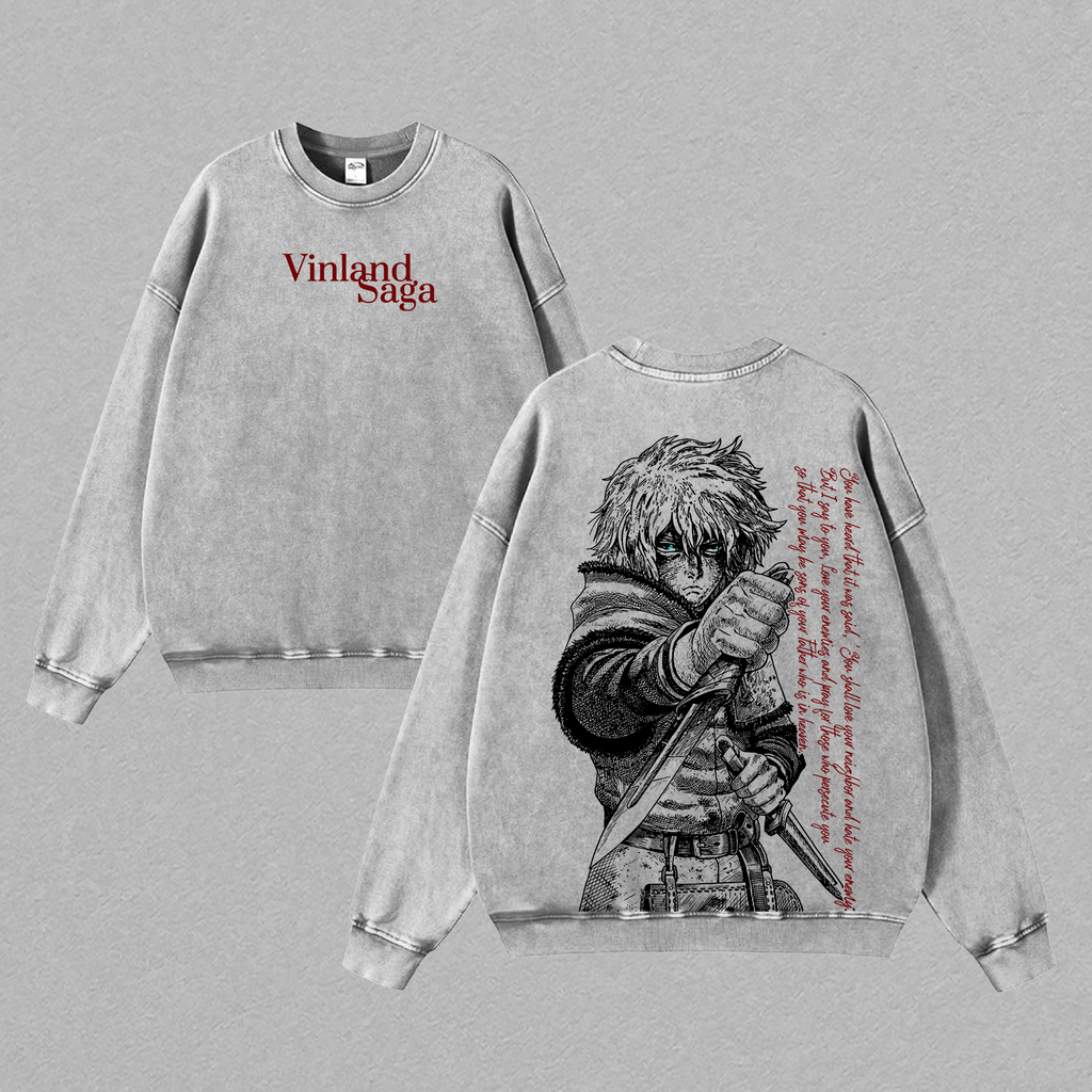 Vinland Saga Thorfinn Viking Sword Anime Vintage Washed Tee