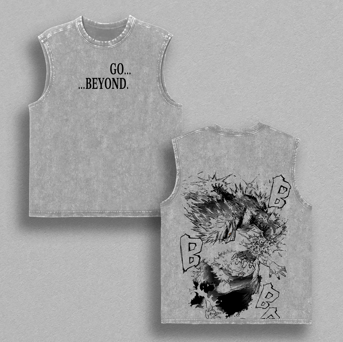 Bakugo vs All For One Vintage Oversize Washed T-Shirt – My Hero Academia Heavy Cotton Graphic Tee – Retro Anime Streetwear Unisex