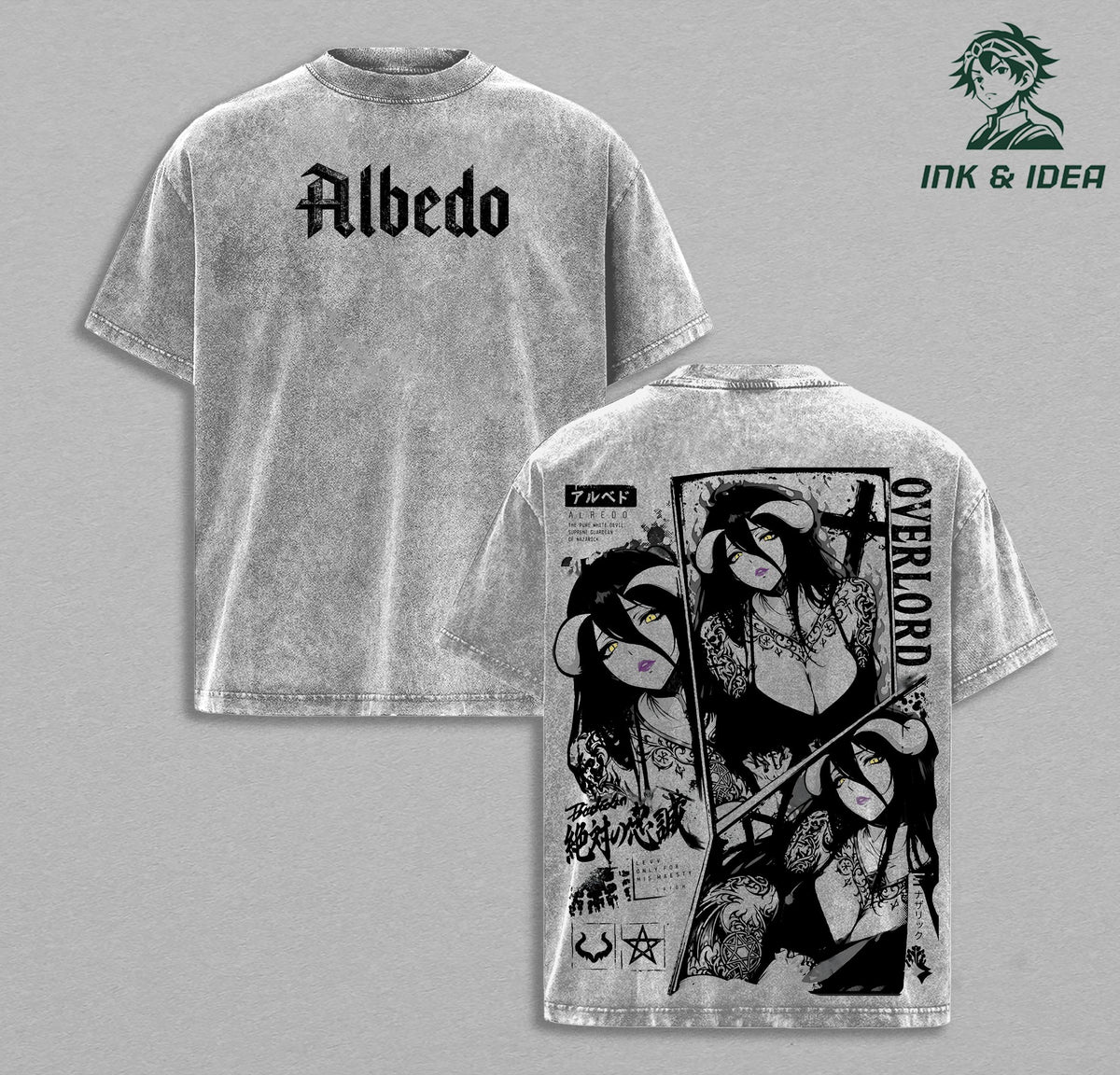 Albedo Overlord Guardian Overseer Anime Vintage Washed Tee