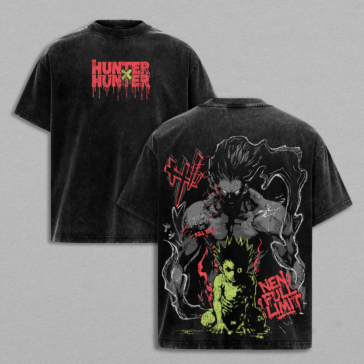 Gon Rage Unleashed Hunter x Hunter Anime Vintage Washed Tee & Hoodie
