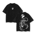 Demon Eren Yeager Attack On Titan Retro Vintage Unisex Oversize Anime Acid Washed Heavyweight Cotton Graphic Tshirt