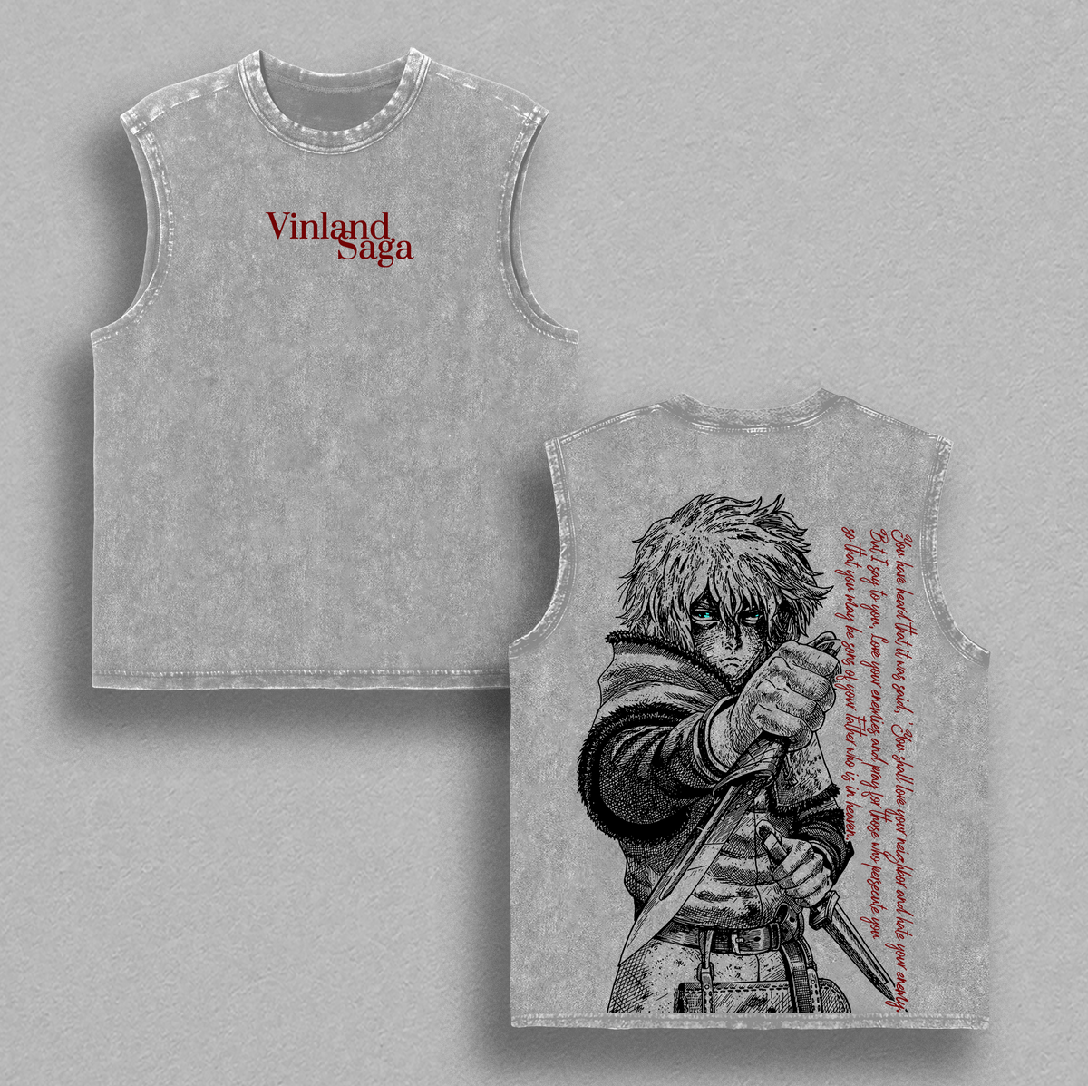 Vinland Saga Thorfinn Viking Sword Anime Vintage Washed Tee