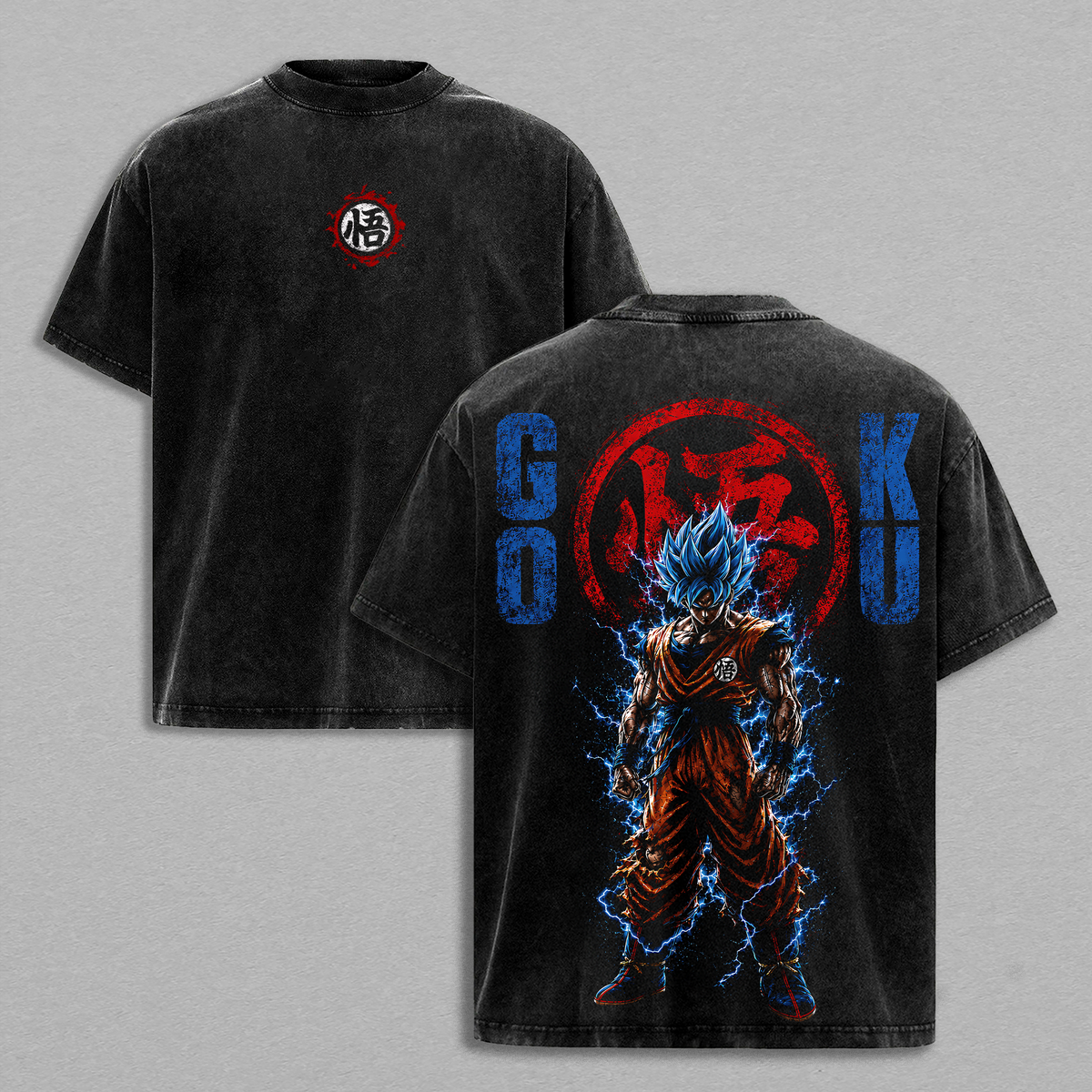 Kakarot Saiyan Ultra Instinct DB Super Anime Vintage Washed Tee