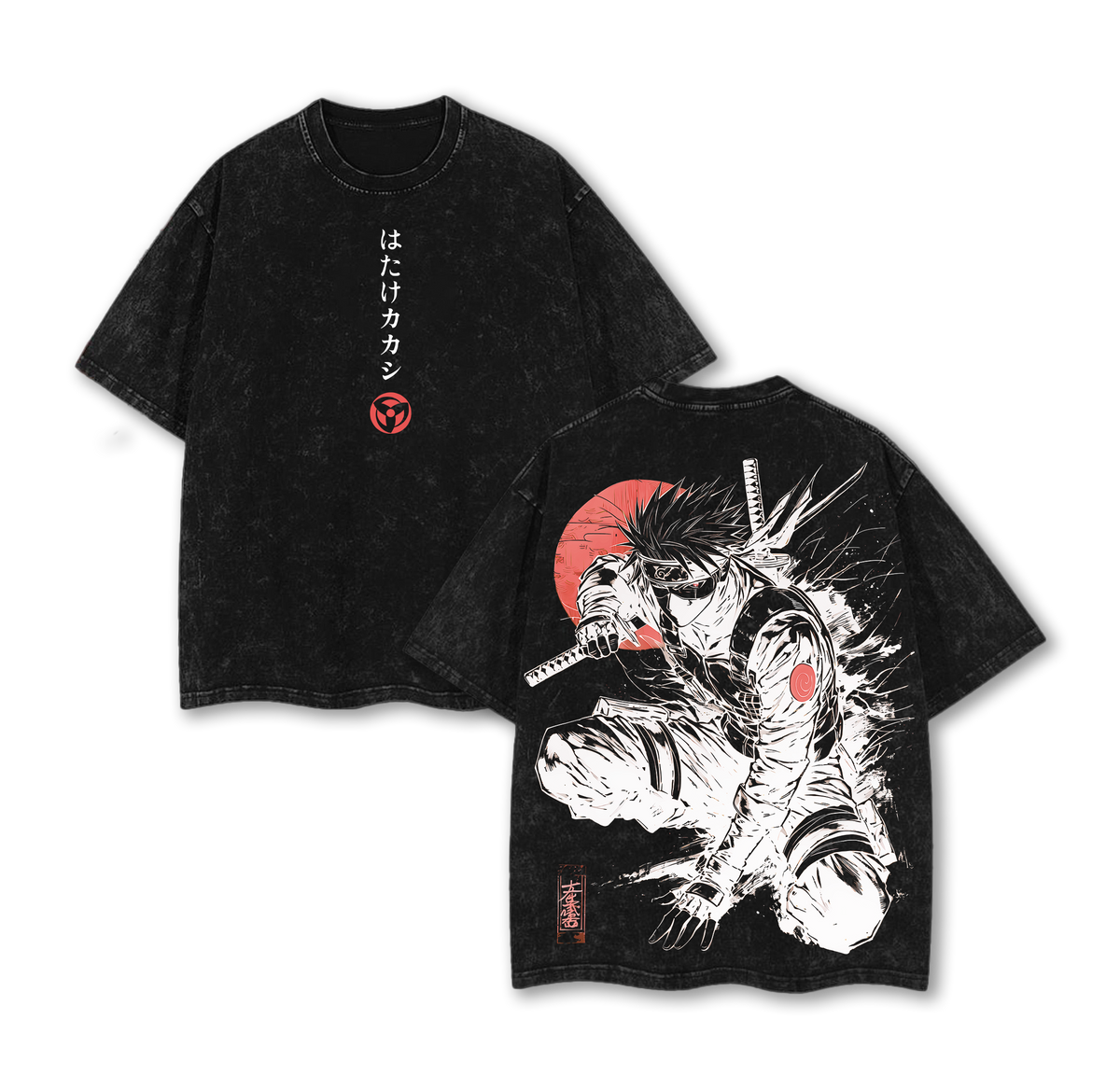 Kakashi Hatake T-Shirt, Naruto Anime Vintage Washed Tee