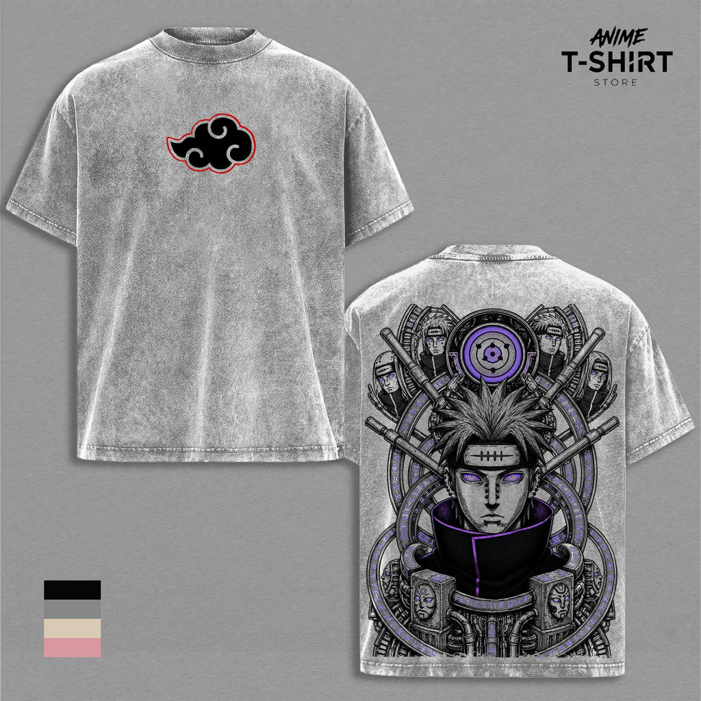 Pain - NRT Vintage Washed Shirt Anime Graphic Tee Akatsuki Leader Streetwear Oversized T Shirt Gift for NRT Fans