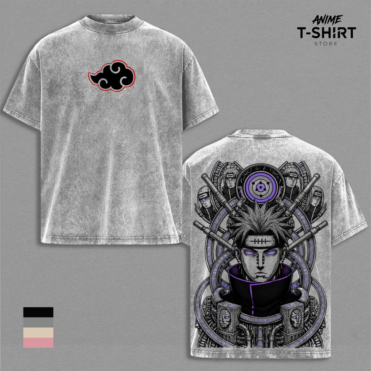 Pain - NRT Vintage Washed Shirt Anime Graphic Tee Akatsuki Leader Streetwear Oversized T Shirt Gift for NRT Fans