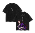 Kokushibo Moon Breathing Demon Slayer Washed Oversized T-Shirt