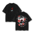 Gaara Red Flower Vintage Washed Tee – Naruto Unisex Oversize Anime Shirt