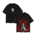Ichigo Hollow Form Bleach Vintage Washed Tee, Anime Shinigami Graphic T-Shirt