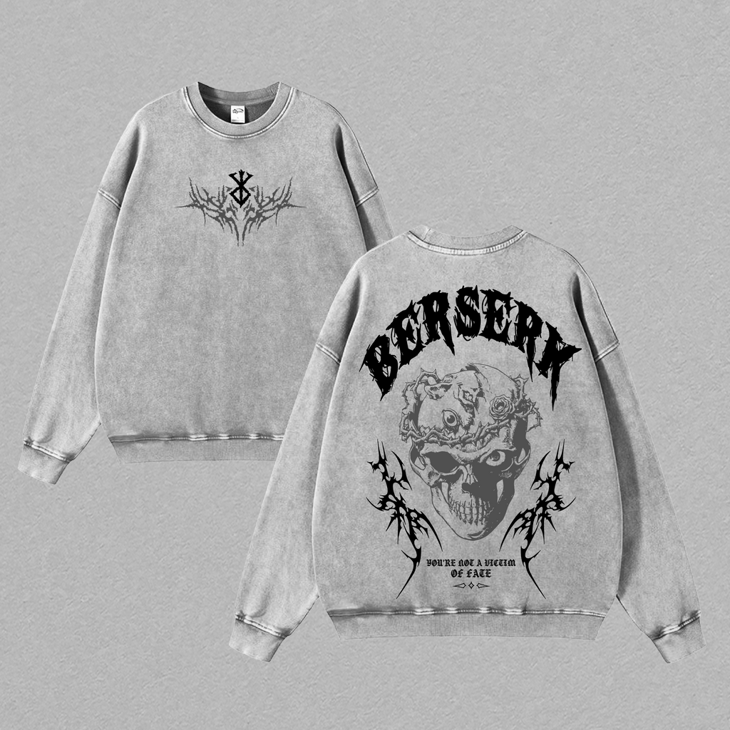 Berserk Double Printed Anime Vintage Washed Tee