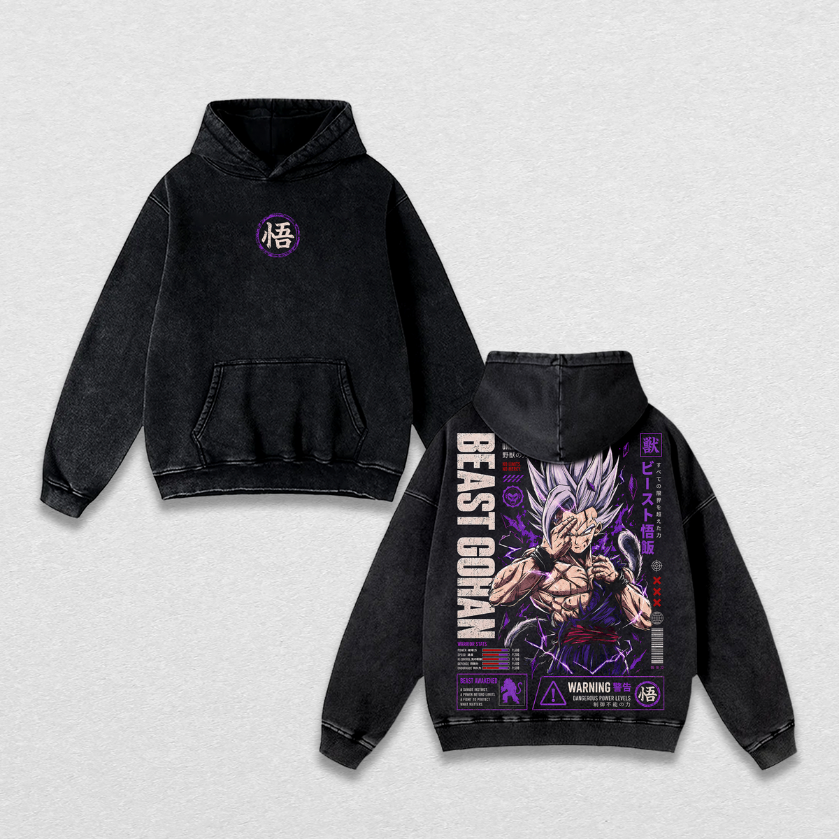 "Beast Gohan" Dragon Ball Super DBZ Vintage Washed T-Shirt Saiyan Warrior Anime Graphic Tee Savage Power Streetwear Oversized Shirt Gift for DBZ Fans