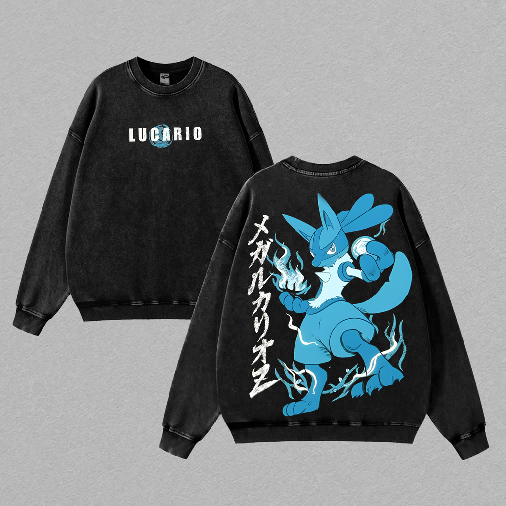 Lucario PoKeMon Anime Vintage Washed Tee
