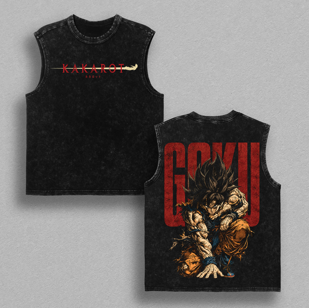 Gokuuuuuu DBZ Anime Vintage Washed Tee