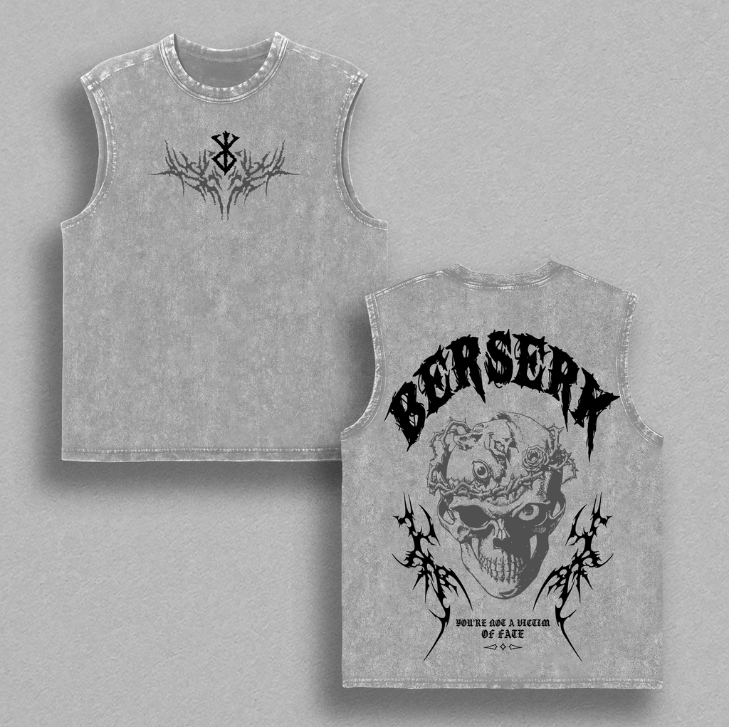 Berserk Double Printed Anime Vintage Washed Tee