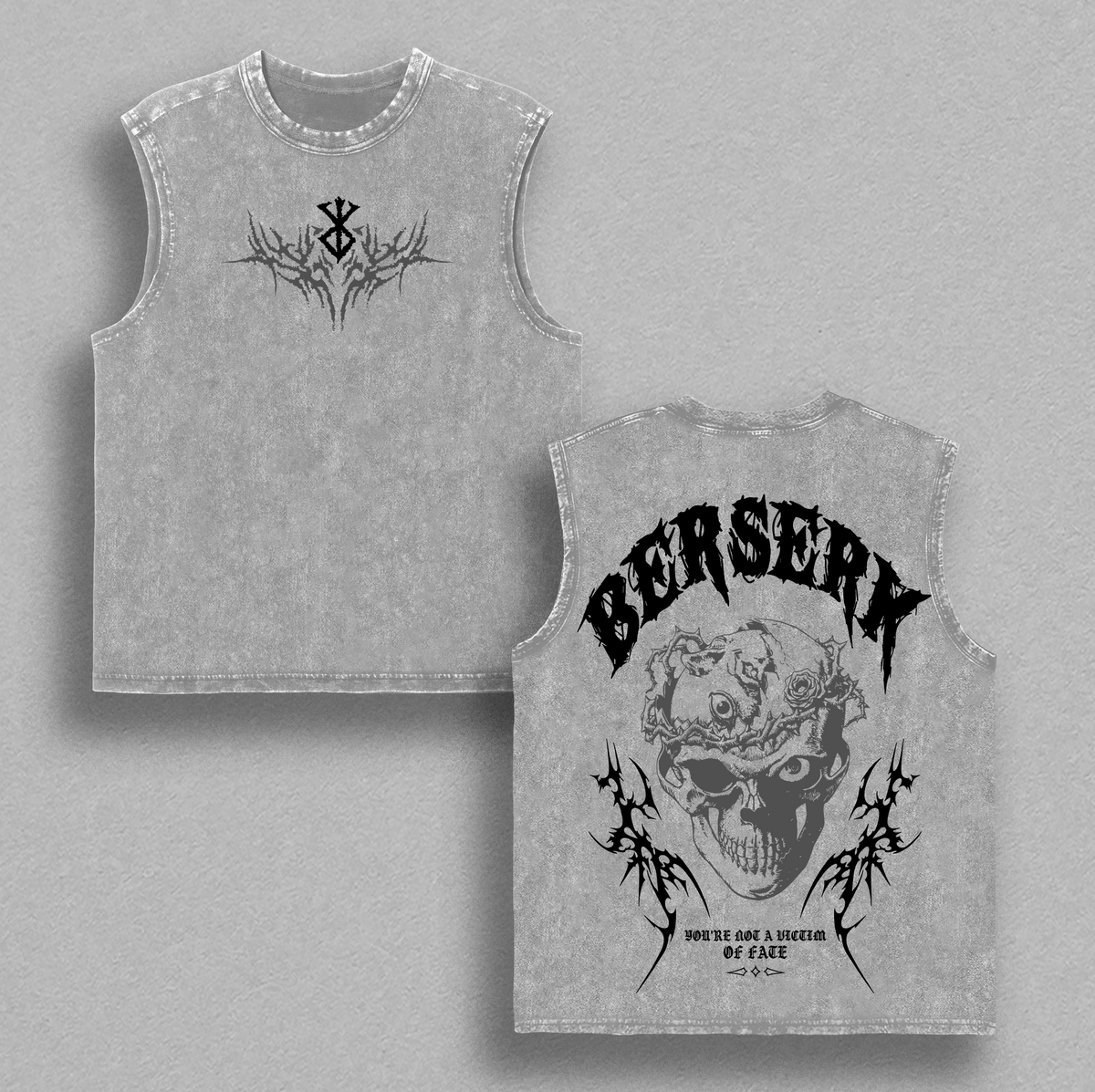 Berserk Double Printed Anime Vintage Washed Tee