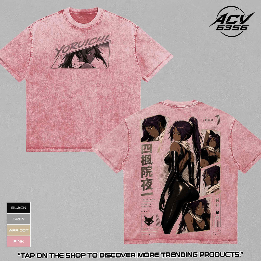 Yoruichi Shihouin Bleach Flash Step Goddess Anime Vintage Washed Tee