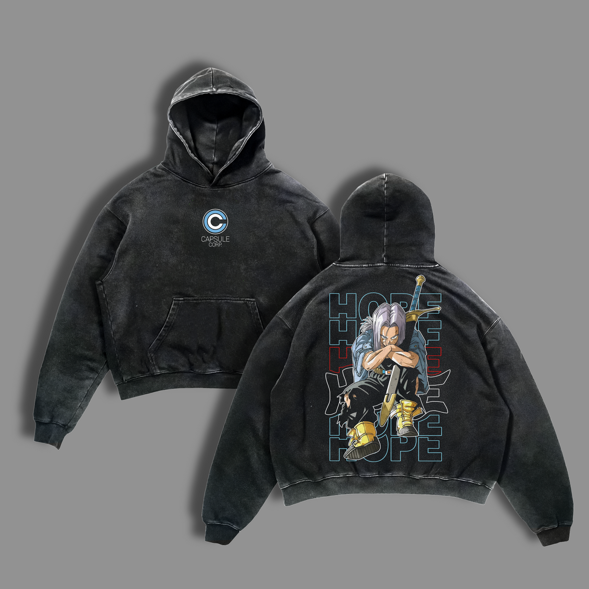 Future Trunks DBZ Capsule Corp Anime Vintage Washed Tee