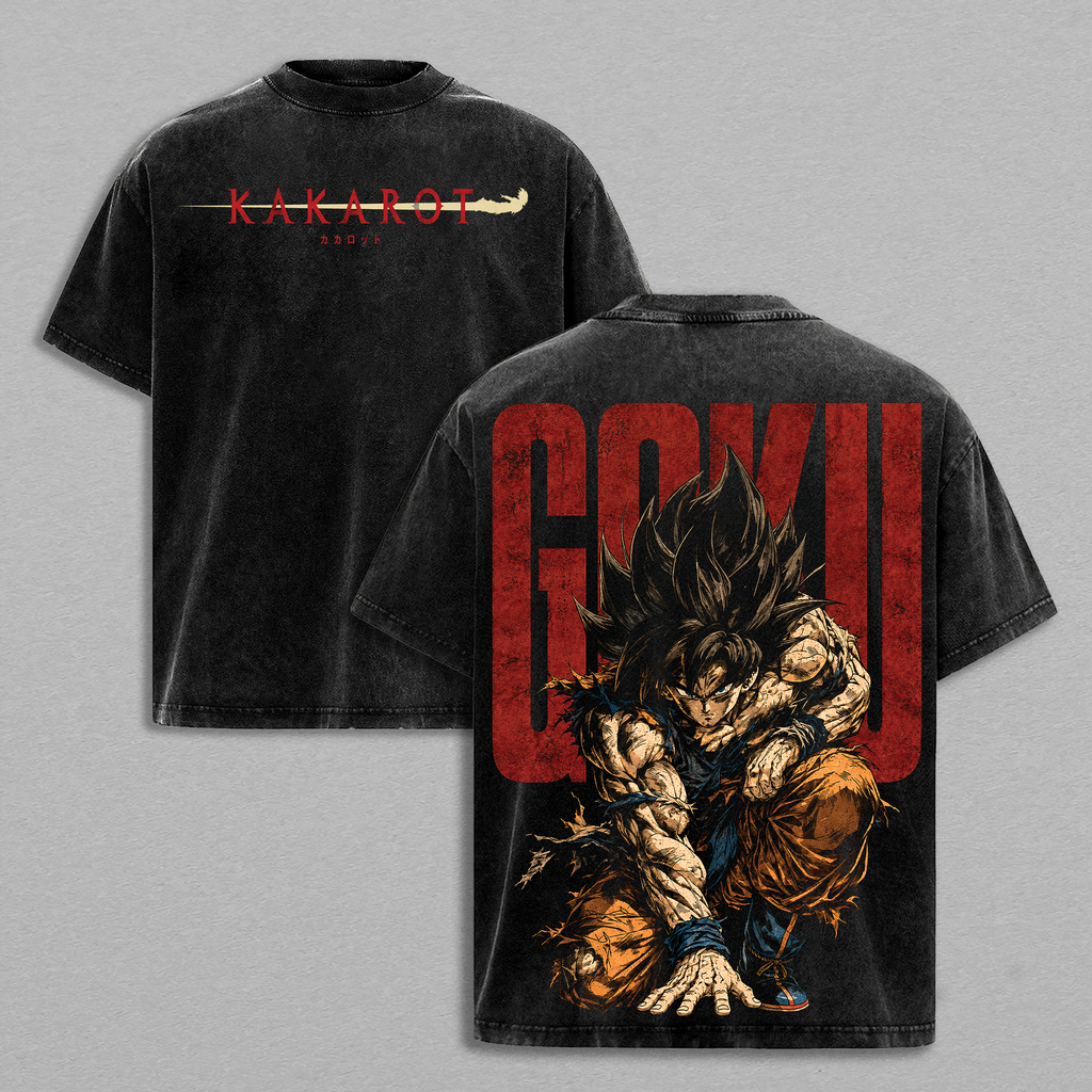Gokuuuuuu DBZ Anime Vintage Washed Tee