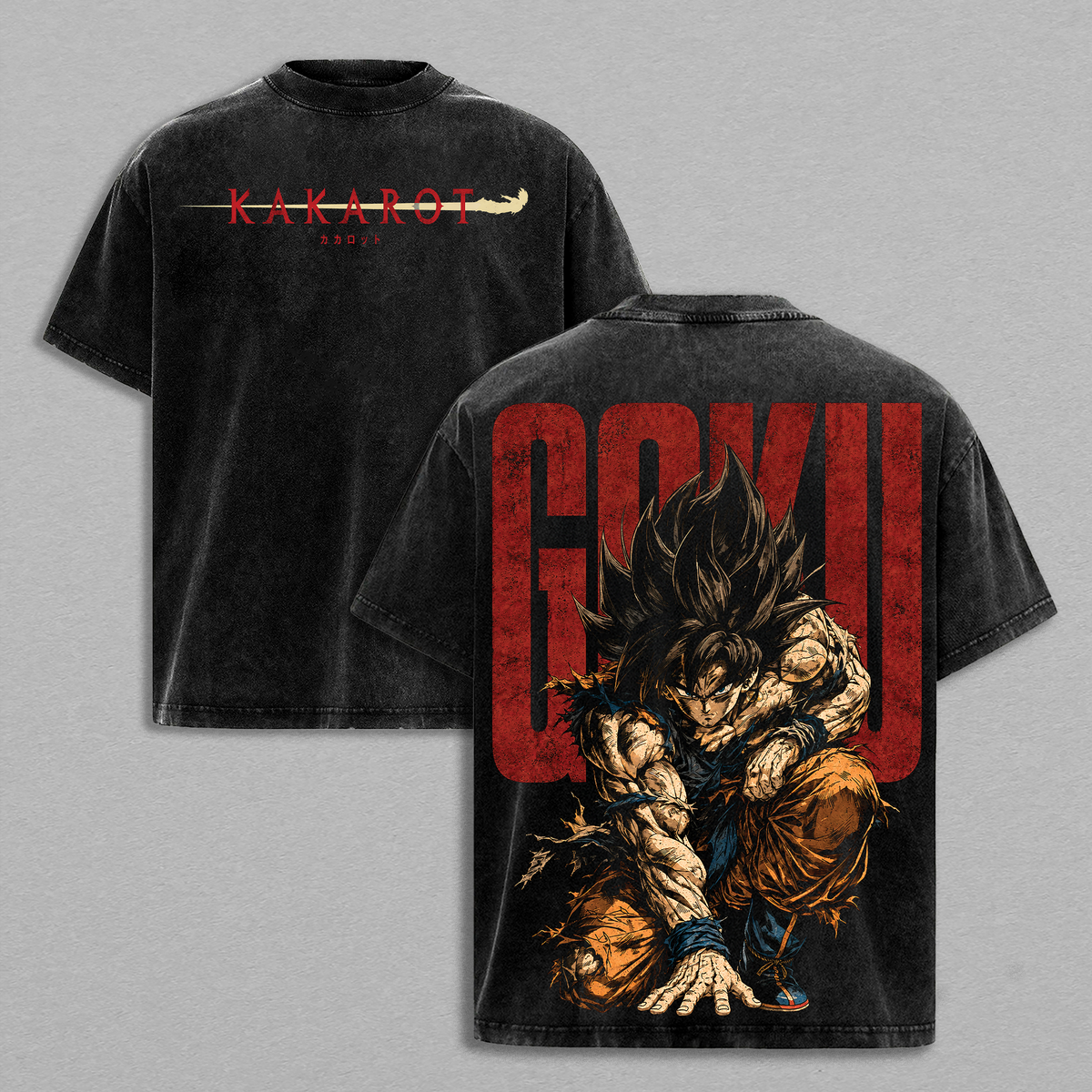 Gokuuuuuu DBZ Anime Vintage Washed Tee