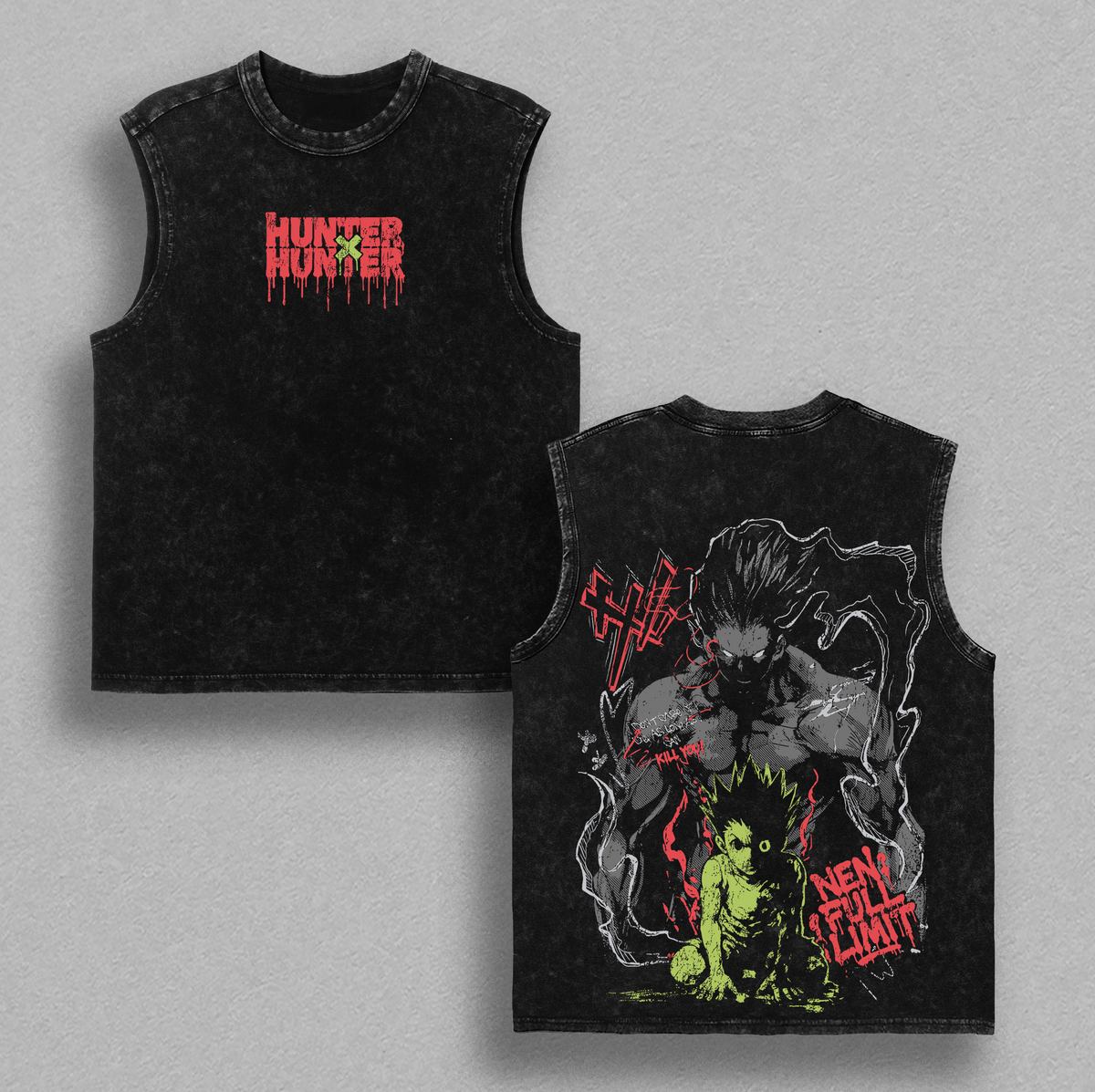 Gon Rage Unleashed Hunter x Hunter Anime Vintage Washed Tee & Hoodie