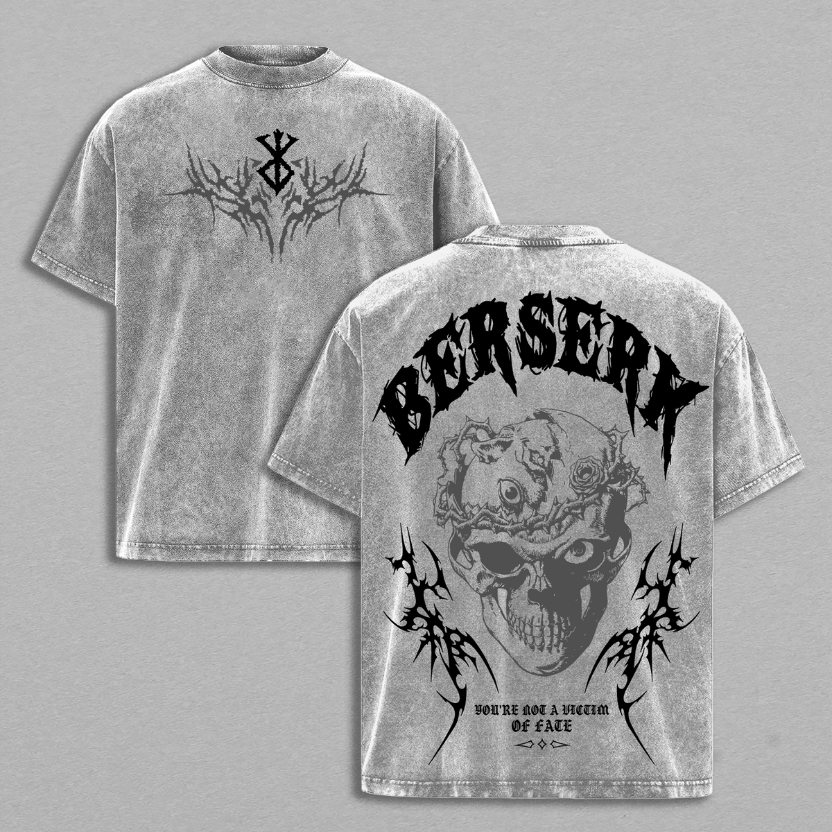 Berserk Double Printed Anime Vintage Washed Tee