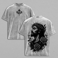Jesus Crown of Thorns x Black Rose Christian Vintage Washed Tee