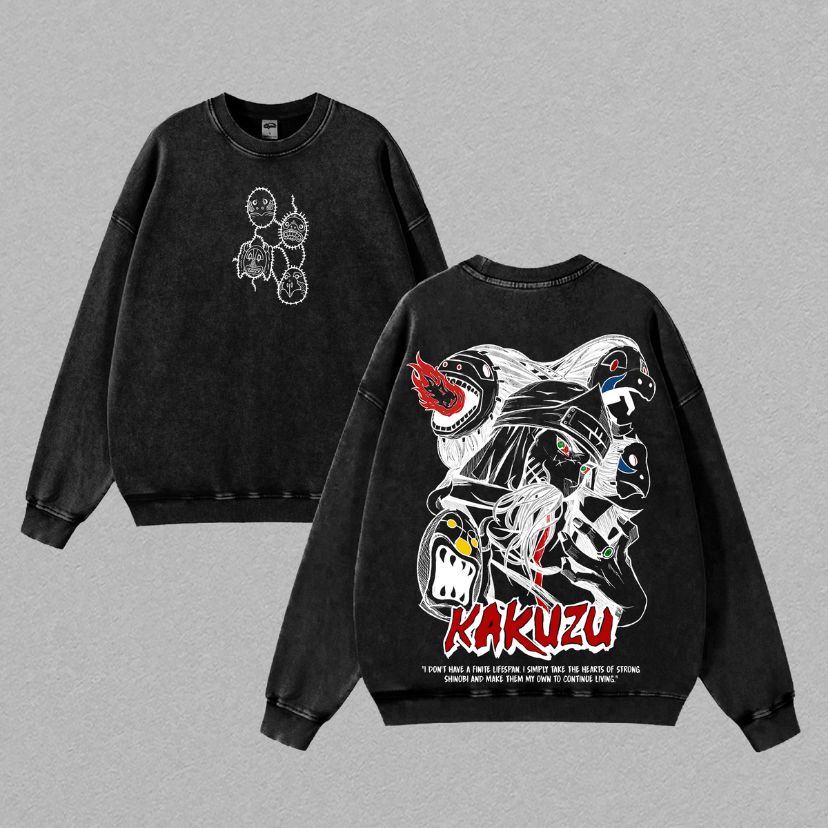Kakuzu Naruto Akatsuki Anime Vintage Washed Tee