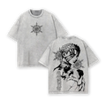 Akaza vs Koyuki Tee Washed – Demon Slayer Kimetsu no Yaiba Vintage Washed Oversized Heavy Cotton T-Shirt