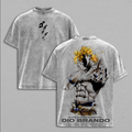Dio Brando JoJo's Bizarre Adventure Anime Double Printed Vintage Washed Tee Unisex Oversize Anime Manga Washed Heavyweight Cotton T-shirt