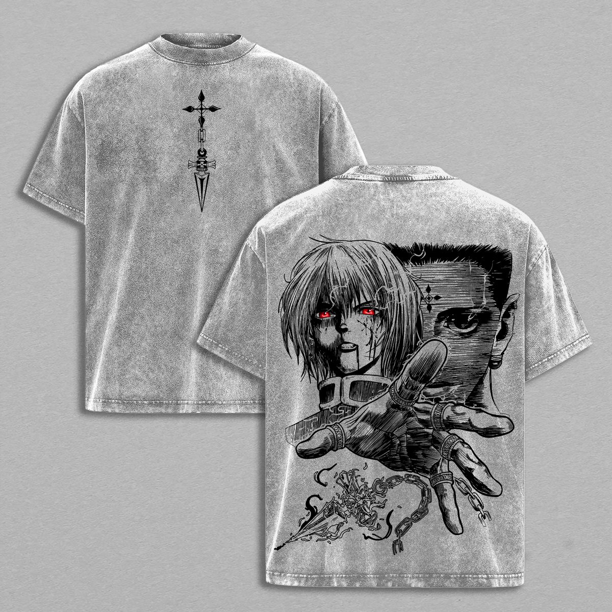 Kurapika vs Chrollo Hunter X Hunter Anime Vintage Washed Tee