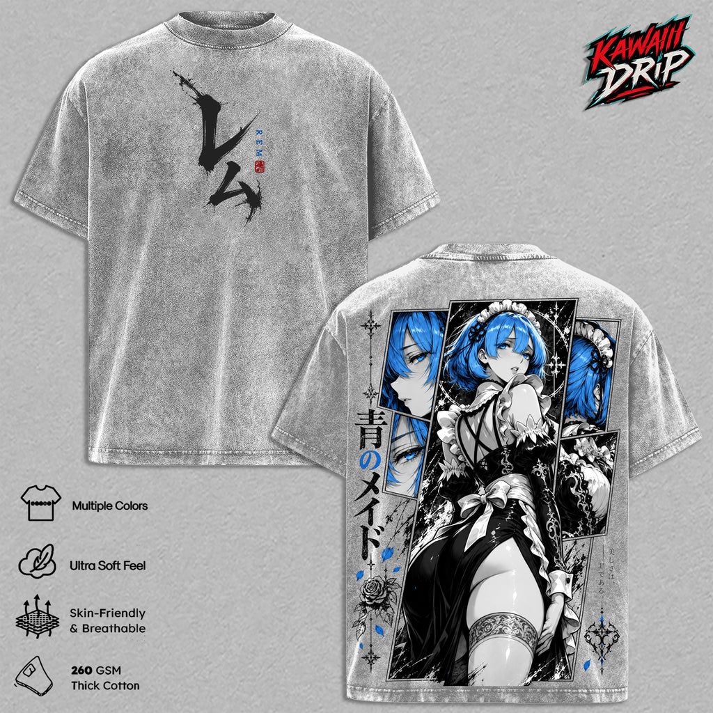 Rem Re Zero Anime Vintage Washed Tee