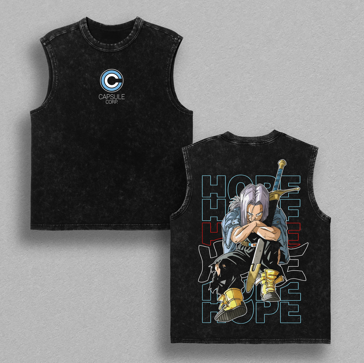 Future Trunks DBZ Capsule Corp Anime Vintage Washed Tee