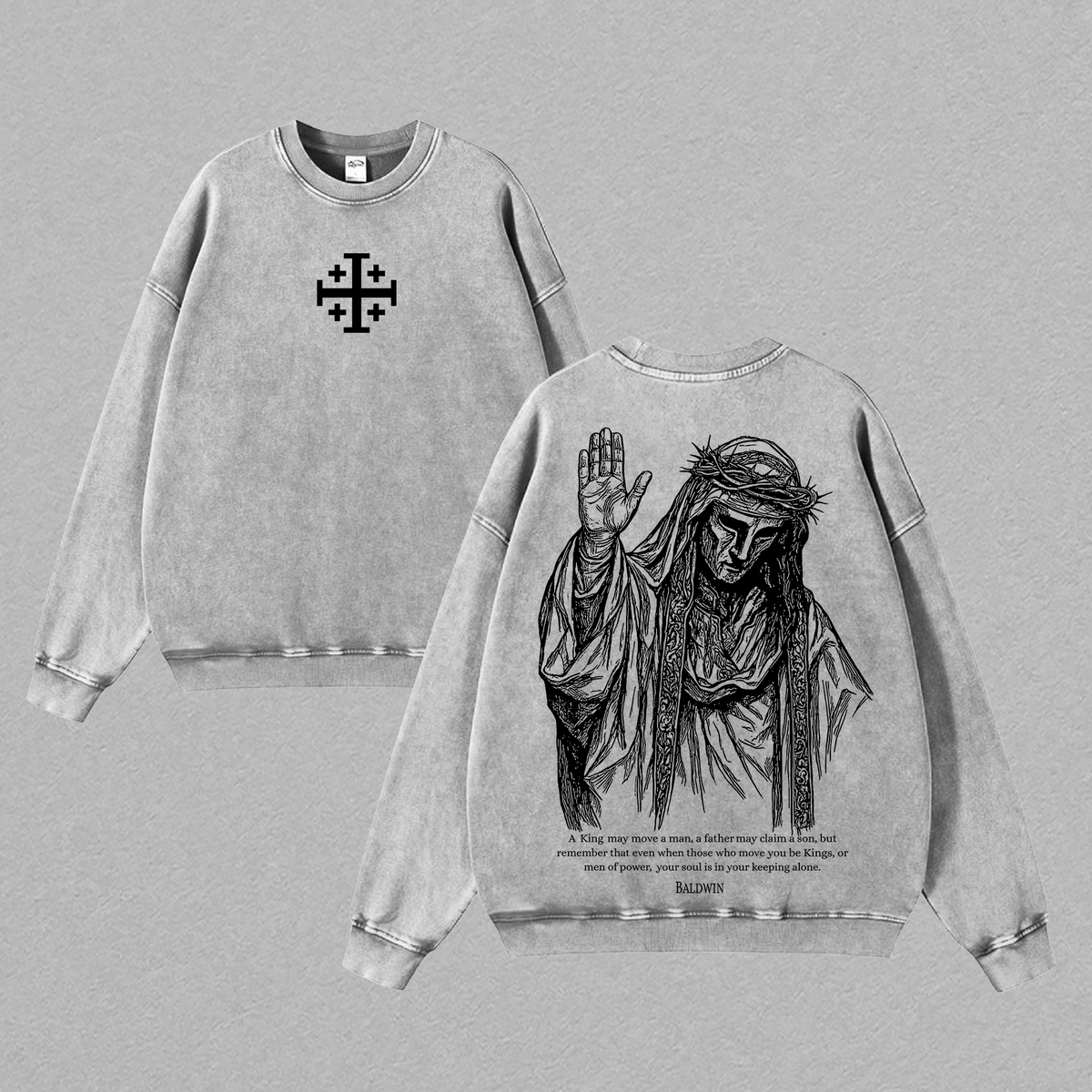 Baldwin IV The Leper King Crusader Christian Vintage Washed Tee
