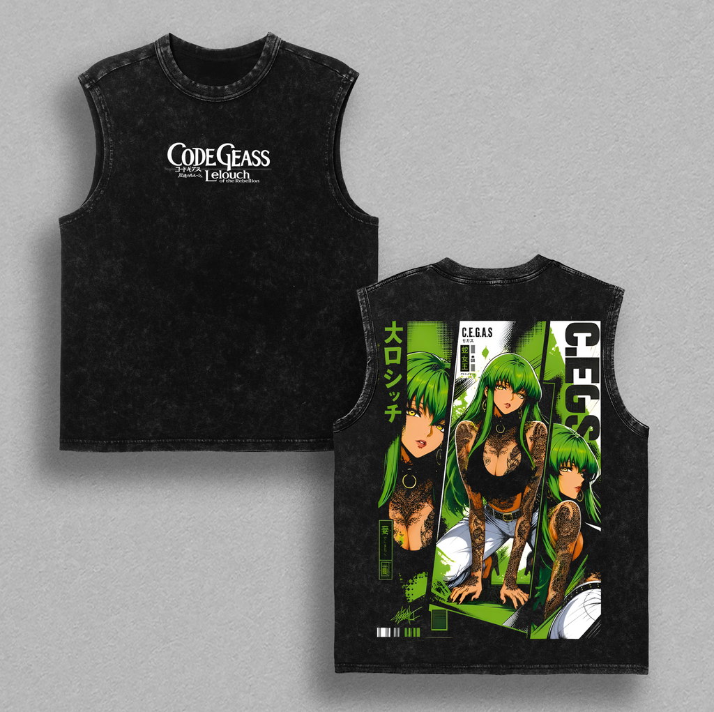 C.C. Code Geass Anime Vintage Washed Tee