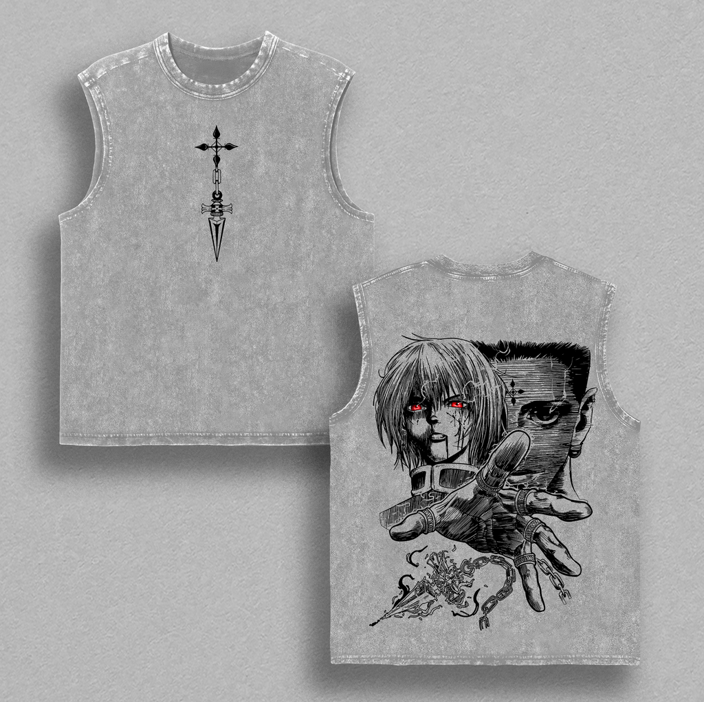 Kurapika vs Chrollo Hunter X Hunter Anime Vintage Washed Tee