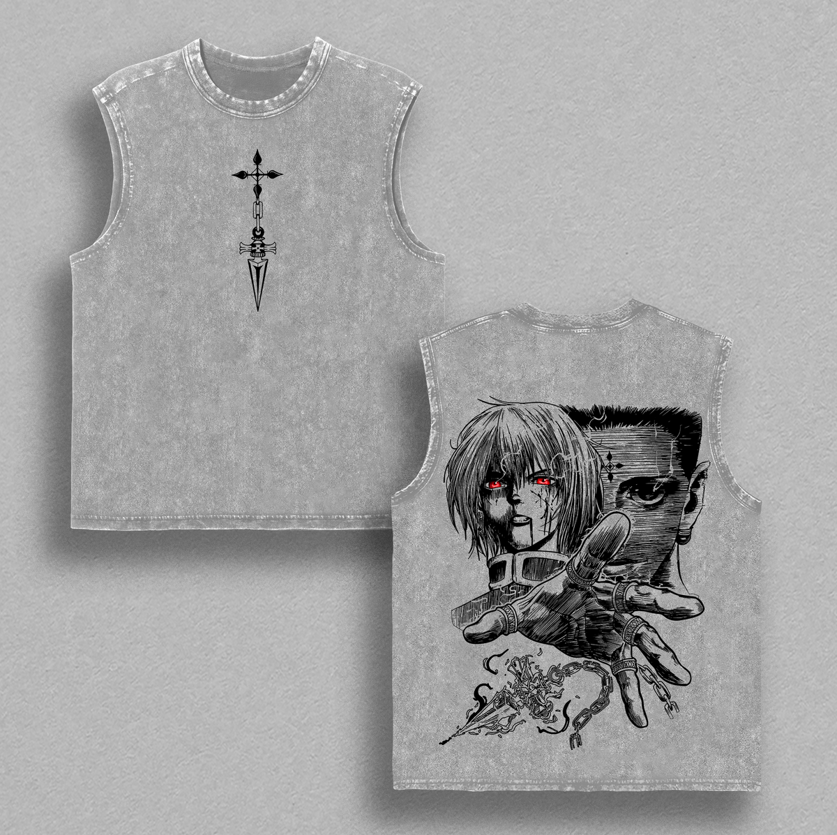 Kurapika vs Chrollo Hunter X Hunter Anime Vintage Washed Tee