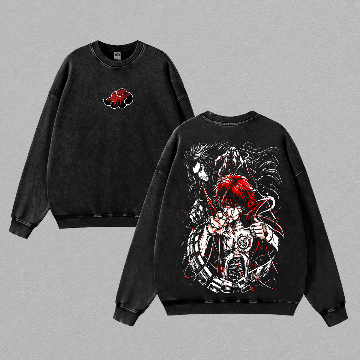 NARUTO - SASORI Anime Vintage Washed Shirt Shadow Possession Graphic Tee Oversized Streetwear Manga Fan Gift