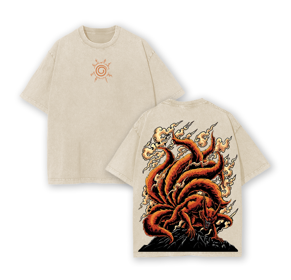 JINCHURIKI KURAMA NINE TAILED FOX - Naruto Shippuden Washed Tee