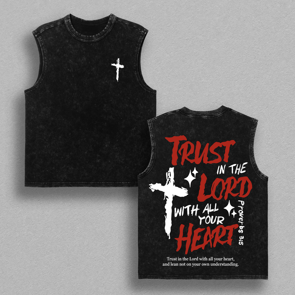 Proverbs 3:5 Trust in the Lord Christian Vintage Washed Tee