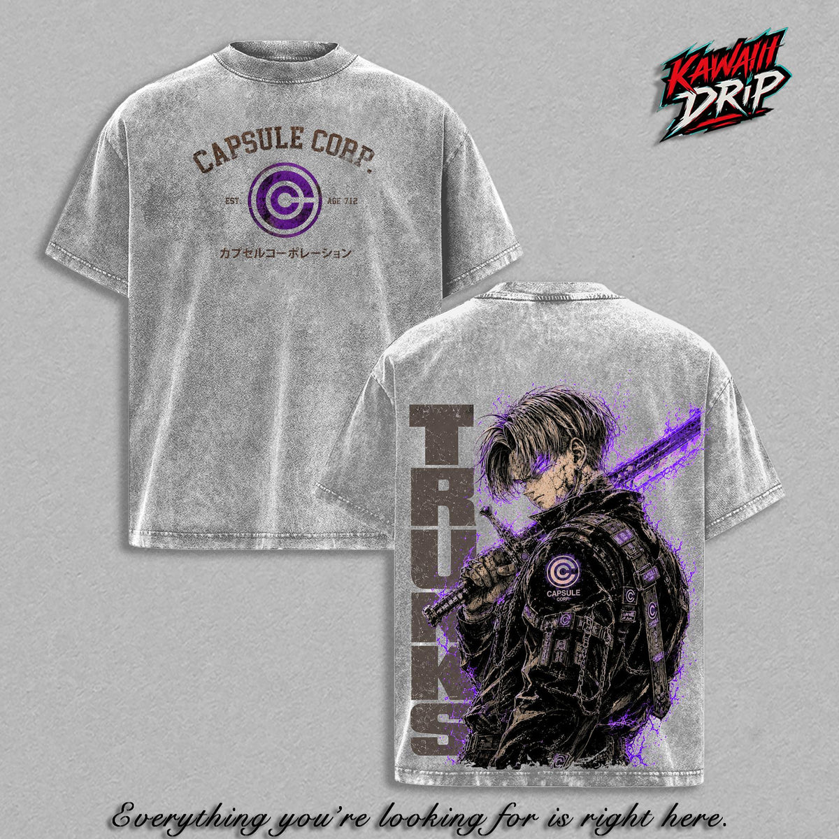 Future Trunks Capsule Corp DBZ Anime Vintage Washed Tee
