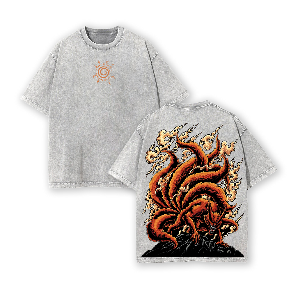 JINCHURIKI KURAMA NINE TAILED FOX - Naruto Shippuden Washed Tee