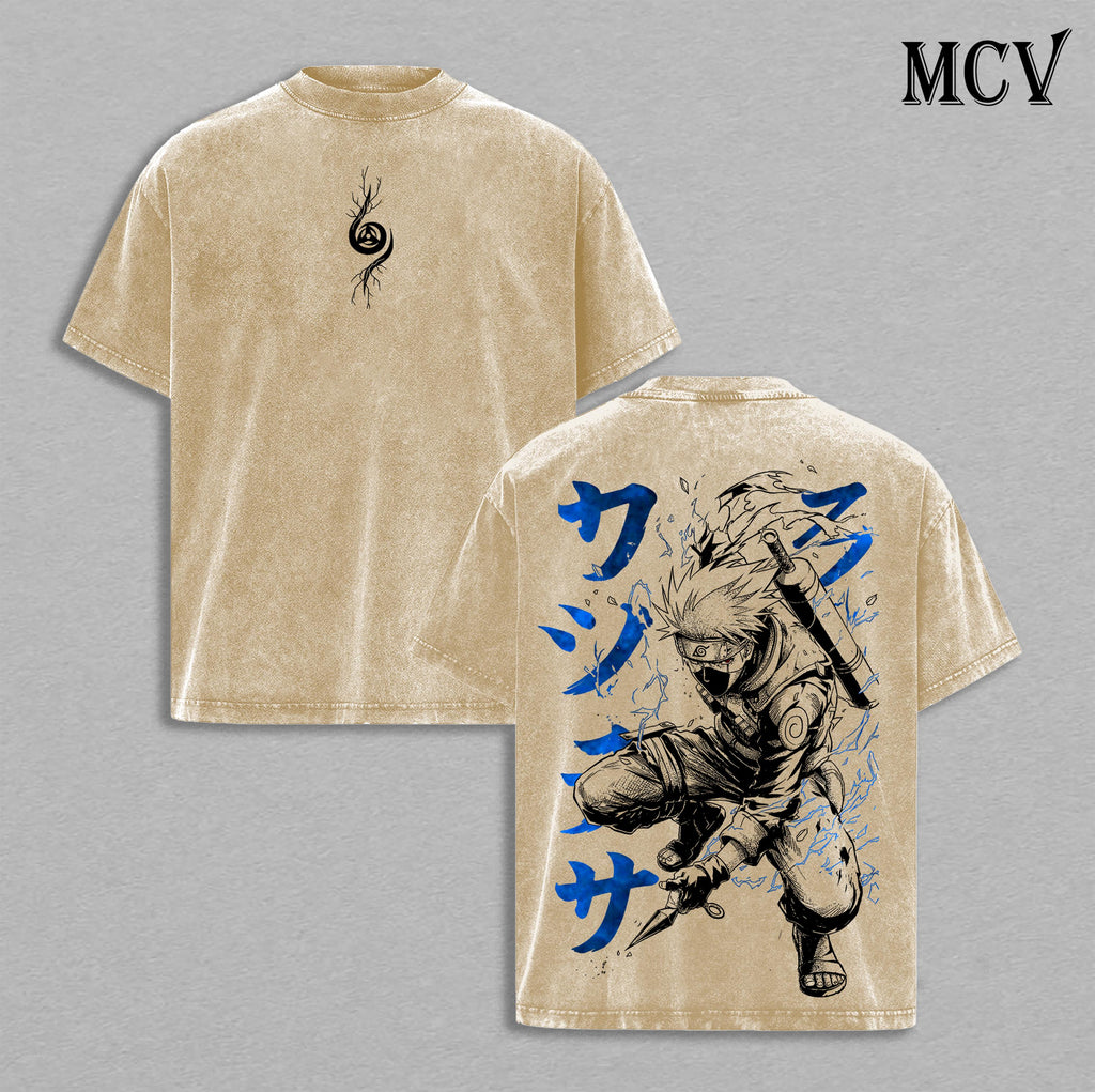 Kakashi Hatake Naruto Hidden Leaf Shinobi Anime Vintage Washed Tee