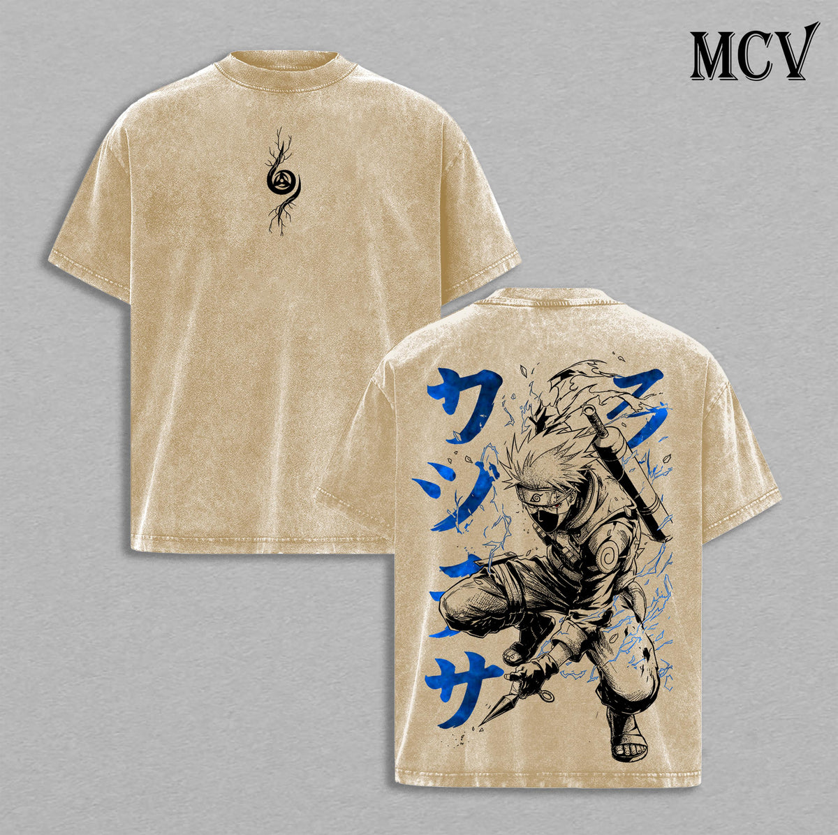 Kakashi Hatake Naruto Hidden Leaf Shinobi Anime Vintage Washed Tee