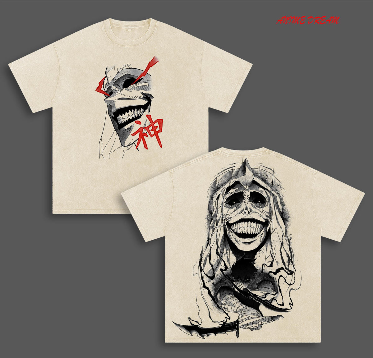Statue of God Solo Leveling Anime Double Printed Vintage Washed Tee Unisex Oversize Anime Manga Washed Heavyweight Cotton T-shirt