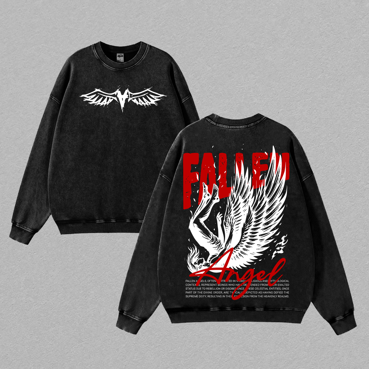 Fallen Angel Wing Dark Aesthetic Christian Vintage Washed Tee
