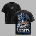Saiyan Prince Blue - DBZ Vintage Washed Shirt Anime Oversized Streetwear Graphic Tee Gift for DBZ Fans