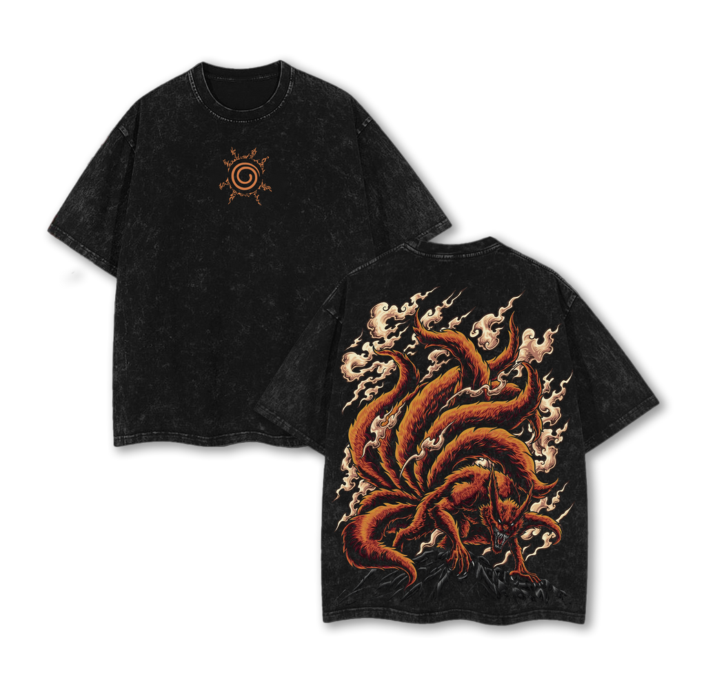 JINCHURIKI KURAMA NINE TAILED FOX - Naruto Shippuden Washed Tee